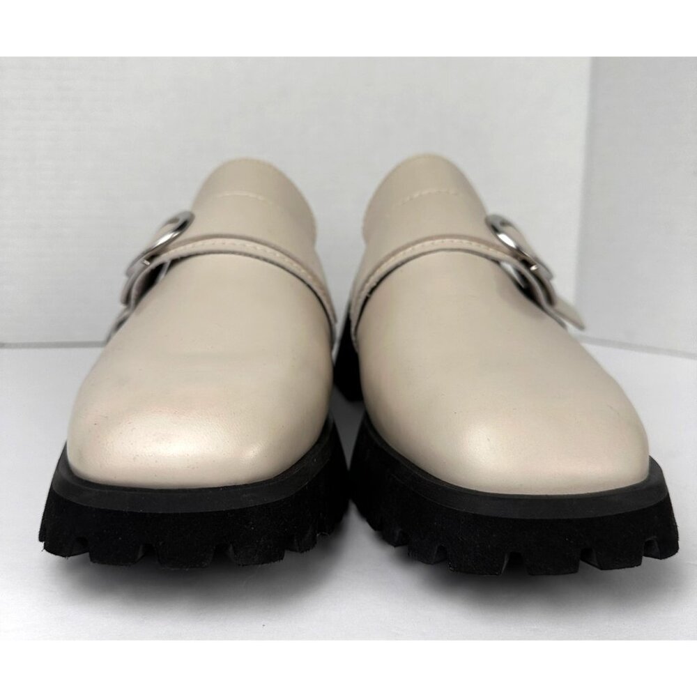 CLARKS Women's Stayso Free Shoes Ivory Leather Size 10 Mule Slip On Chunky Lug - Picture 11 of 12